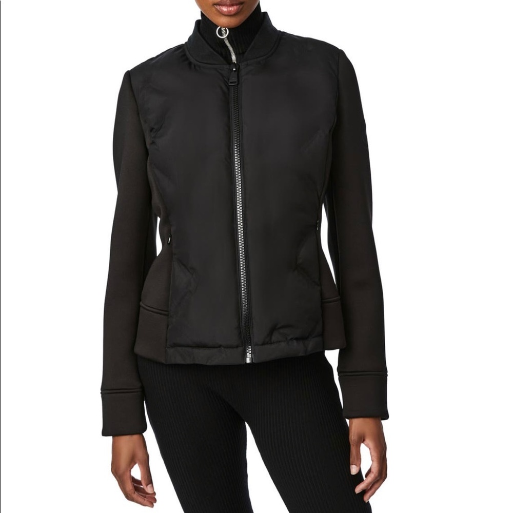 NWT BERNARDO Mix Media Water Resistant Jacket In Black
